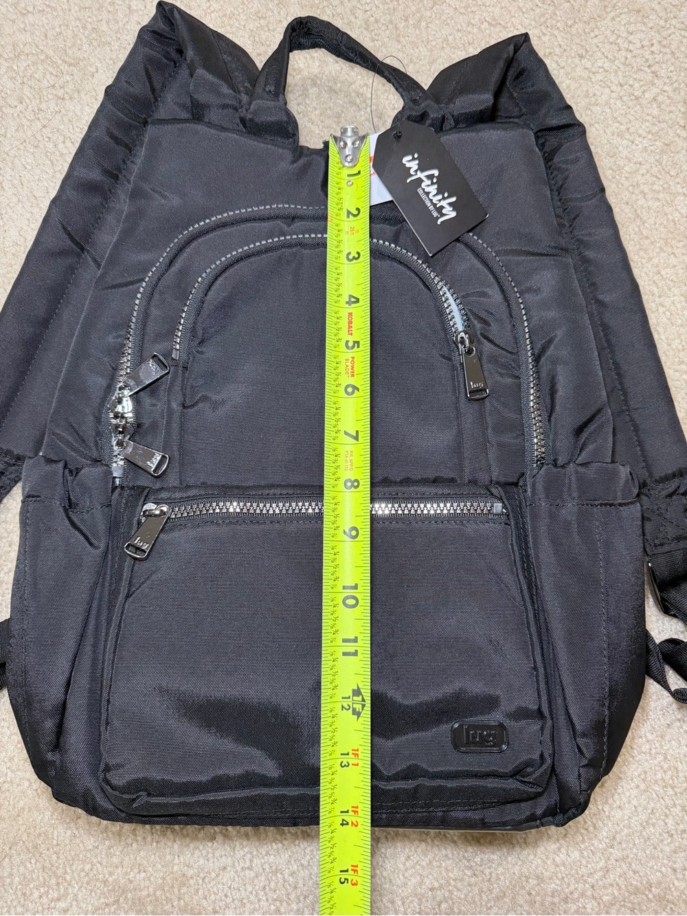 Lug NWT hatchback black nylon everyday backpack infinity collection bag - Picture 5 of 8